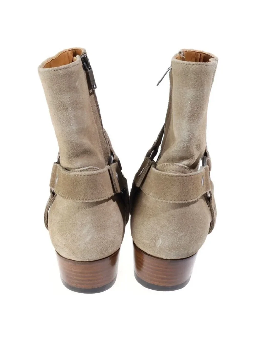 Saint Laurent Paris Wyatt Ring Boots High Cut Beige